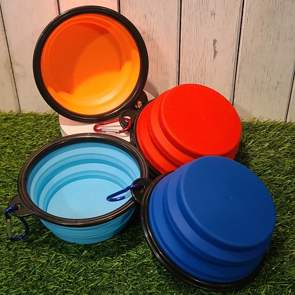 PET BOWL small travel colapsable & D hook NWT for water or food